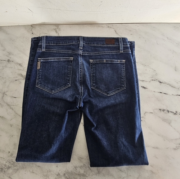 Paige Kylie Crop Blue Mid Rise Distressed Jeans 29 Preowned - Picture 6 of 8